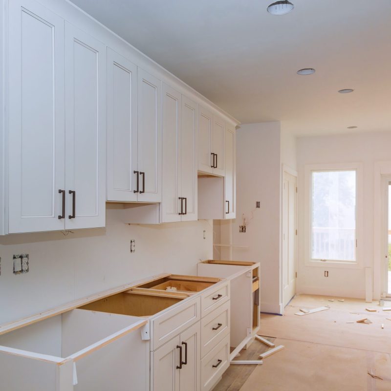 Home improvement kitchen view installed in a new cabinet